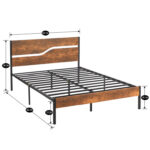 Kempst Platform Bed Frame with Wood Headboard and Footboard, Mattress Foundation, No Box Spring Needed - Chic Decora