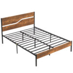 Kempst Platform Bed Frame with Wood Headboard and Footboard, Mattress Foundation, No Box Spring Needed - Chic Decora