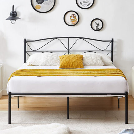 Upholstered Metal Platform Bed - Chic Decora