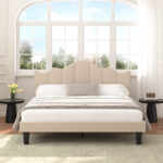 Kempst Upholstered Platform Bed Frame with Headboard - Chic Decora