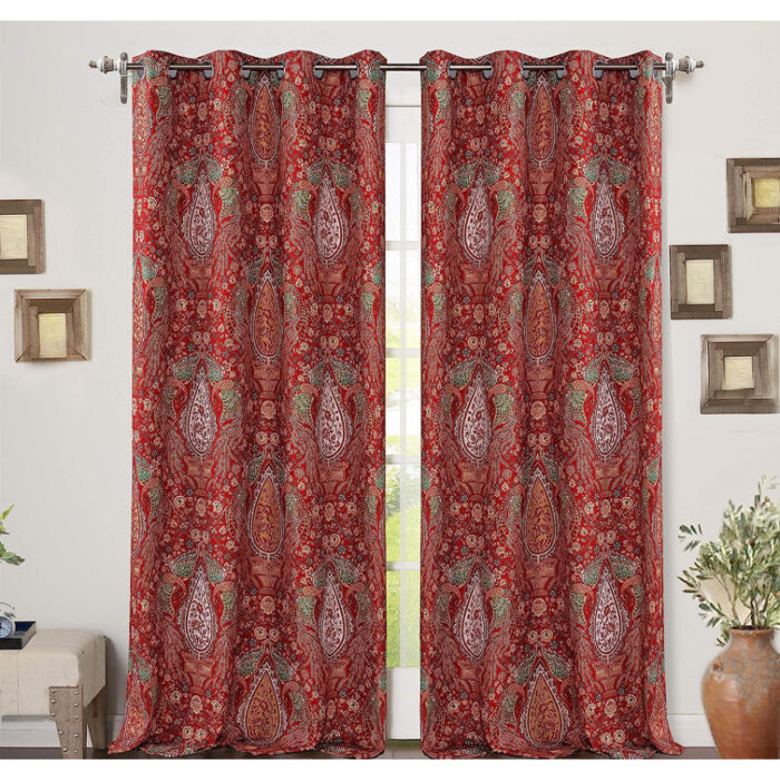 Kew Gardens Polyester Blackout Curtains / Drapes Pair (Set of 2) - Chic Decora