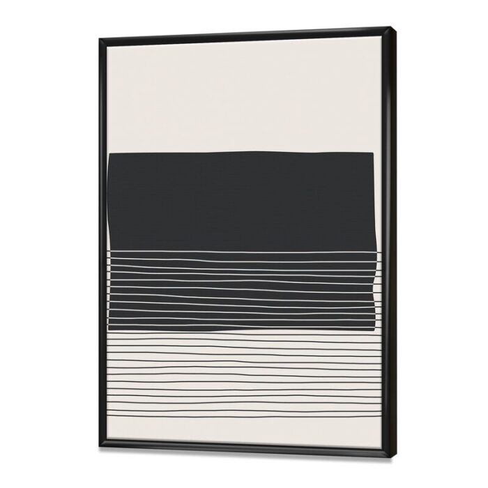 Kiro Minimal Geometric Lines and Squares VIII – Floater Frame Print on Canvas - Chic Decora