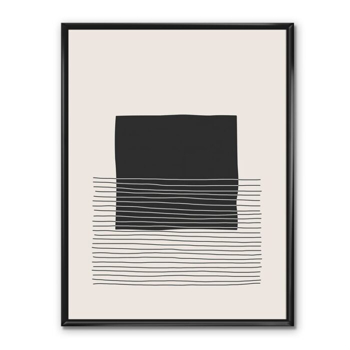 Kiro Minimal Geometric Lines and Squares VIII – Floater Frame Print on Canvas - Chic Decora