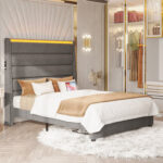 Klaidas Upholstered Unfinished Wingback Storage Bed - Chic Decora