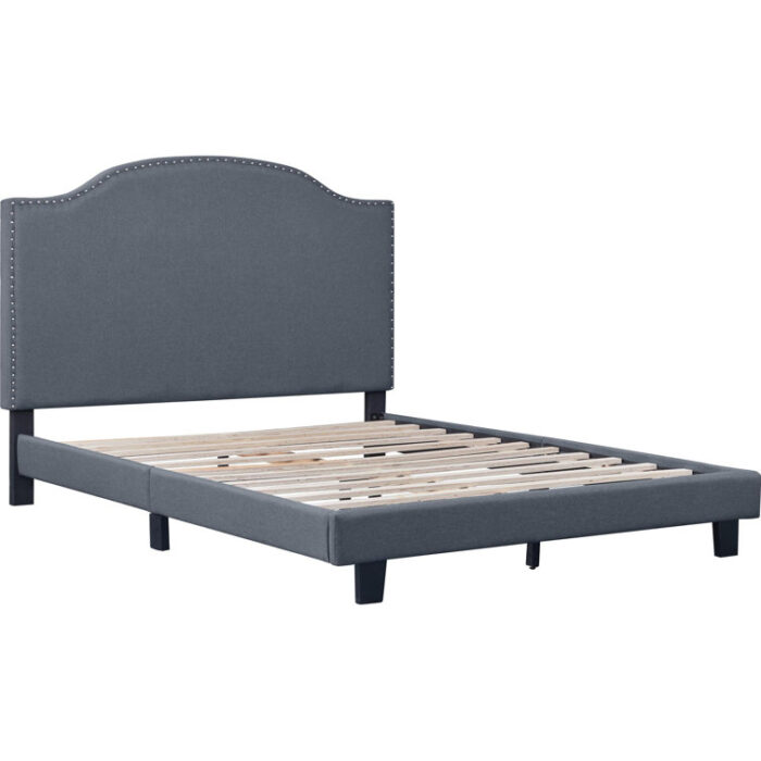 Kleintank (Madison) Platform Bed with Camelback Headboard and Nailhead Trim - Chic Decora