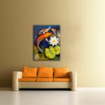 Koi Fish and Water Lily by Michael Creese Painting on Canvas - Chic Decora