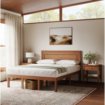 Antolic Solid Wood Platform Bed - Chic Decora