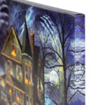 LED Lighted Creepy Haunted House Halloween Canvas Wall Art - Chic Decora