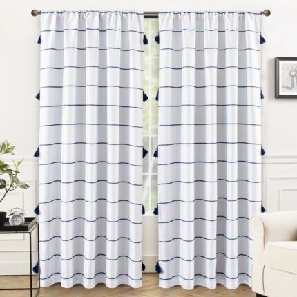 Evelina Polyester Room Darkening Curtain Pair (Set of 2) - Chic Decora