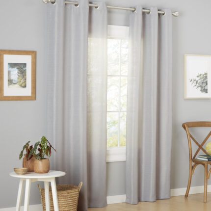 Ladner Light Filtering Grommet Top Curtain Panel Pair (Set of 2) - Chic Decora