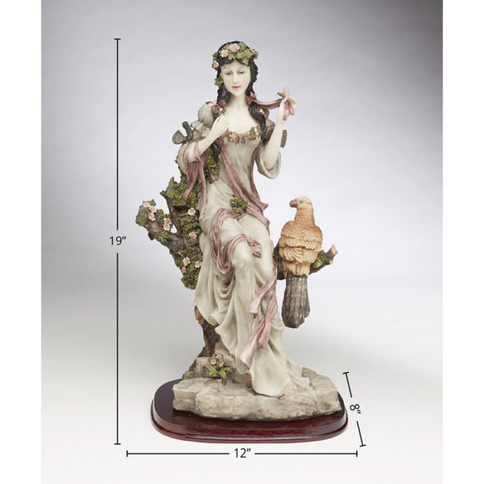 Lady with Parrot Figurine - Chic Decora