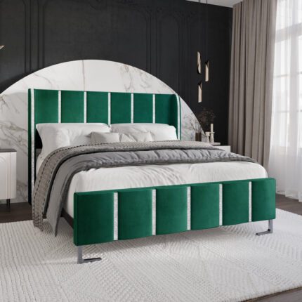 Aquira Upholstered Panel Bed - Chic Decora