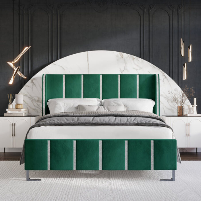 Laimdota Upholstered Slat Bed - Chic Decora