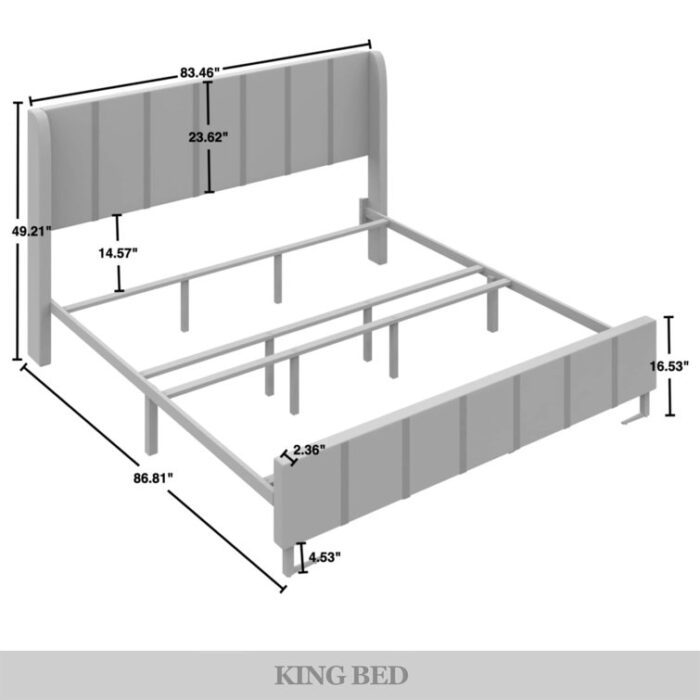 Laimdota Upholstered Slat Bed - Chic Decora