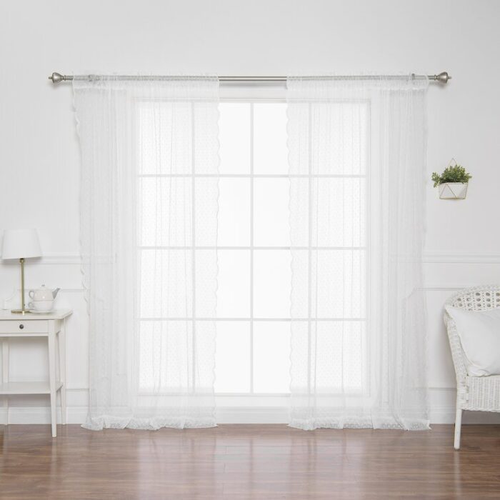 Laird Polyester Semi Sheer Curtain Pair (Set of 2) - Chic Decora