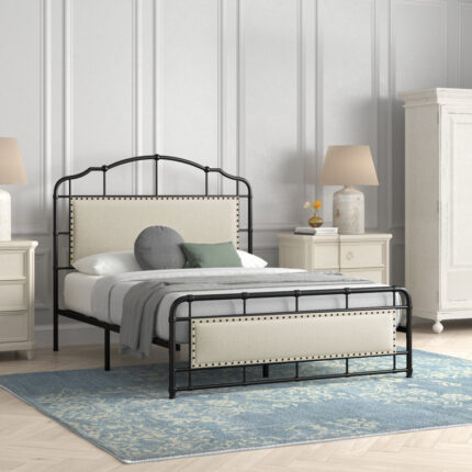 Brin Upholstered Bed Frame (Additional Mattress Support Required) - Chic Decora