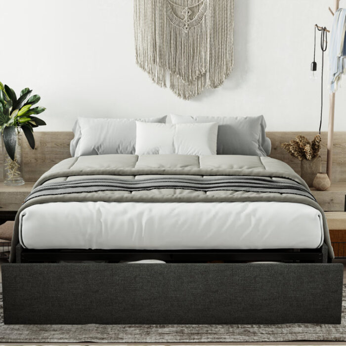 Lanaeh Upholstered Metal Platform Storage Bed - Chic Decora