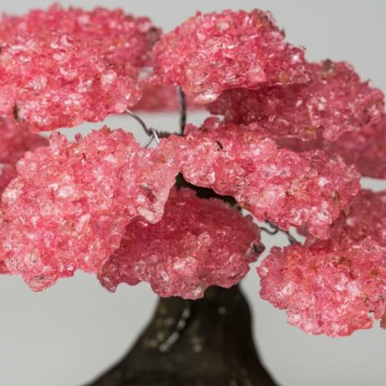 Large Genuine Rose Quartz Clustered Gemstone Tree on Amethyst Matrix Crystal - Chic Decora