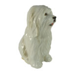 Large Maltese Dog Ceramic Statue Figurine 11” Tall - Chic Decora