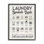 Laundry Symbols Guide Typography – Floater Frame Textual Art on Wood - Chic Decora