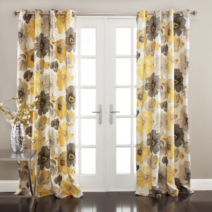 Leah Polyester Room Darkening Curtain Pair (Set of 2) - Chic Decora