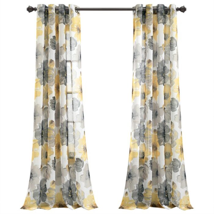 Leah Polyester Sheer Curtain Pair (Set of 2) - Chic Decora