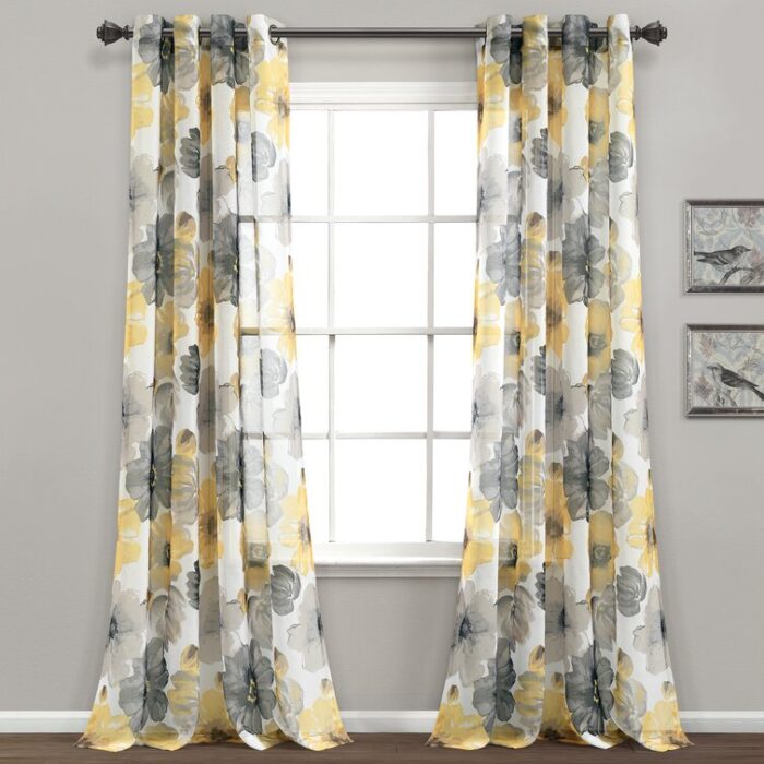 Leah Polyester Sheer Curtain Pair (Set of 2) - Chic Decora