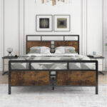 Leeven Metal Platform Bed - Chic Decora