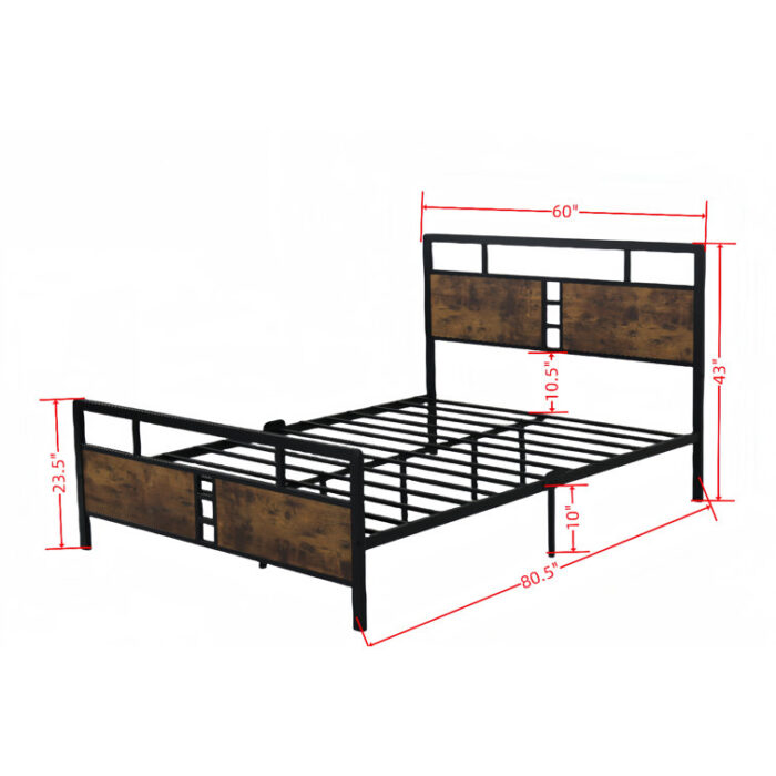 Leeven Metal Platform Bed - Chic Decora