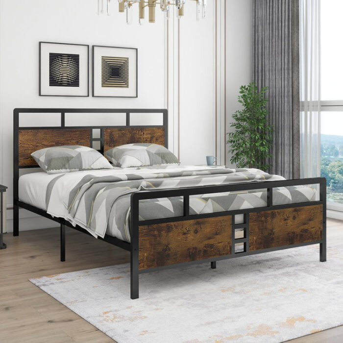 Leeven Metal Platform Bed - Chic Decora