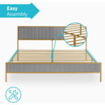 Leilaann Upholstered Metal Platform Bed - Chic Decora