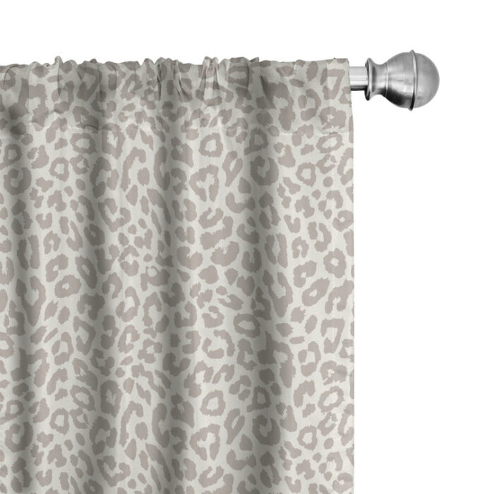 Leopard Animal Print Semi-Sheer Rod Pocket Curtain Panels (Set of 2) - Chic Decora