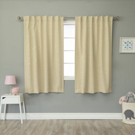 Vicenta Polyester Blackout Curtain Pair (Set of 2) - Chic Decora