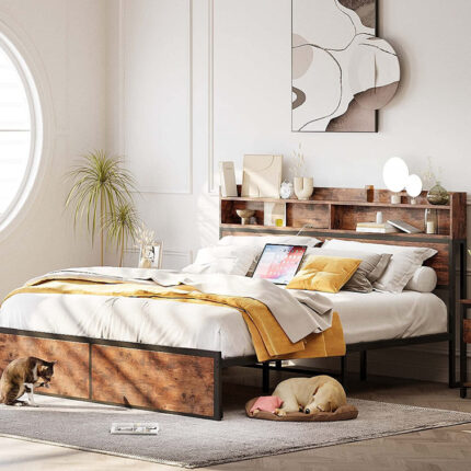 Lihensky Bed Frame with Storage Headboard - Chic Decora