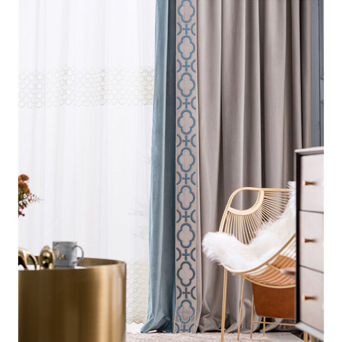 Liliana Velvet Geometric Room Darkening Thermal Pinch Pleat Curtain Panels (Set of 2) - Chic Decora