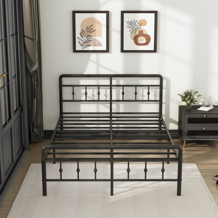 Lizar Metal Open-Frame Storage Bed - Chic Decora