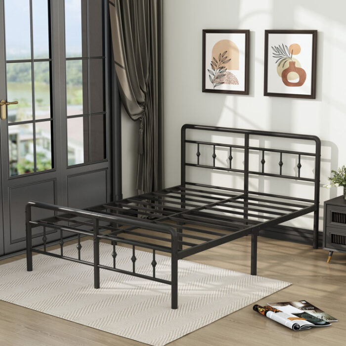 Lizar Metal Open-Frame Storage Bed - Chic Decora