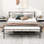 Loronda Size Metal Platform Bed Frame with Headboard and Footboard - Chic Decora