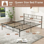 Loronda Size Metal Platform Bed Frame with Headboard and Footboard - Chic Decora