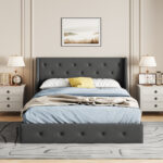 Losada Upholstered Storage Bed with Wingback – 4 drawers - Chic Decora