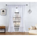 Lucky Brand Synthetic Solid Sheer Rod Pocket Curtain Panels (Set of 2) - Chic Decora