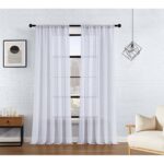 Lucky Brand Synthetic Solid Sheer Rod Pocket Curtain Panels (Set of 2) - Chic Decora