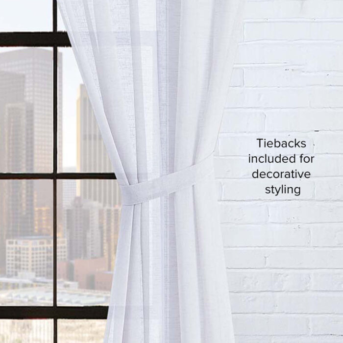 Lucky Brand Synthetic Solid Sheer Rod Pocket Curtain Panels (Set of 2) - Chic Decora