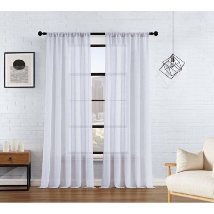 Weise Polyester Semi Sheer Curtain Pair (Set of 2) - Chic Decora