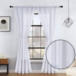 Lucky Brand Synthetic Solid Sheer Rod Pocket Curtain Panels (Set of 2) - Chic Decora