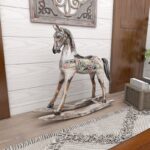 Lyerly Wooden Rocking with Ornamental Saddle Statue - Chic Decora