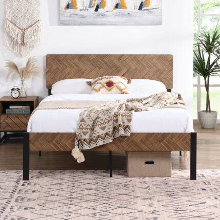 Luxembourg Upholstered Faux Leather Platform Bed - Chic Decora