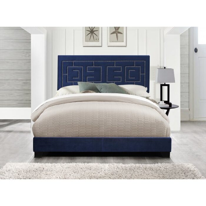 Lyndsi Platform Bed, Upholstered Bed, Bed Frame - Chic Decora