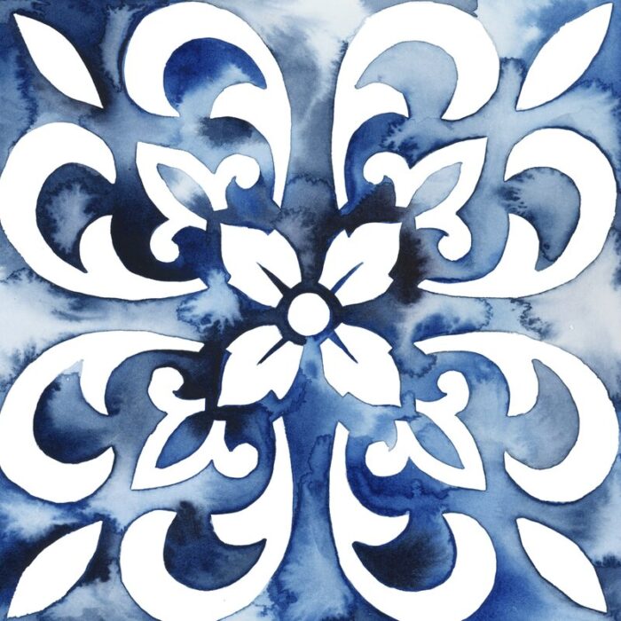 Lysette ” Cobalt Tile II ” by Grace Popp - Chic Decora