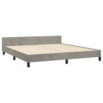 Pranavi Bed Frame with Headboard Platform Bed Base Frame for Bedroom Fabric - Chic Decora